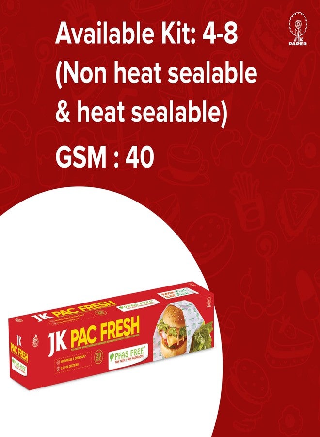 جي كي لفافة ورق تغليف الطعام JK Pac Fresh بطول 20 مترًا | عبوة من 4 لفات | خالية من مادة BPA، غير لاصقة، صديقة للبيئة ومقاومة للحرارة | مثالية للخبز، وتخزين الطعام، والتغليف، وامتصاص الزيوت - Image 3